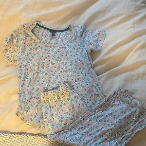 Floral Women's Pajama Set - Blue and Pink